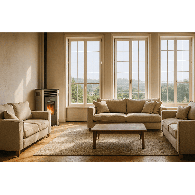 Estufa de pellets sin electricidad CERO rem – 11 kW