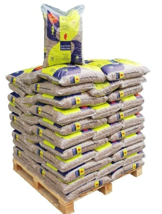 Pellets Certificados Asturias – Palé 72 sacos (1.080 kg)