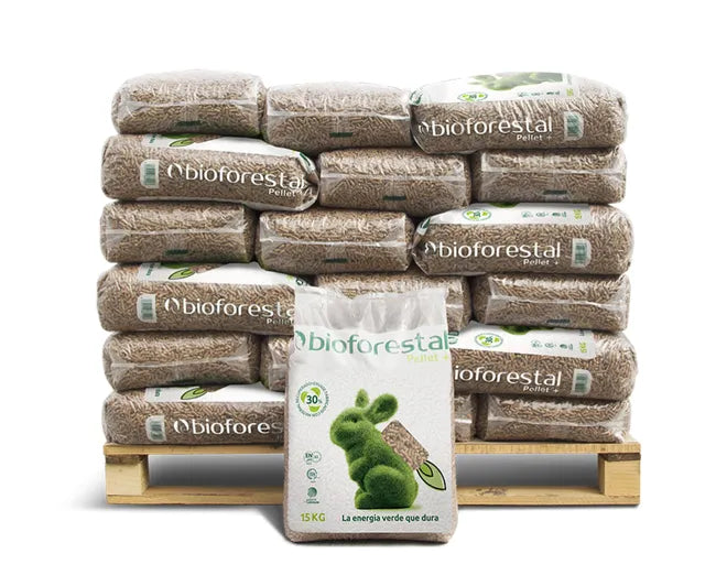 Pellets BIOFORESTAL – Palé 42 sacos (630 kg)