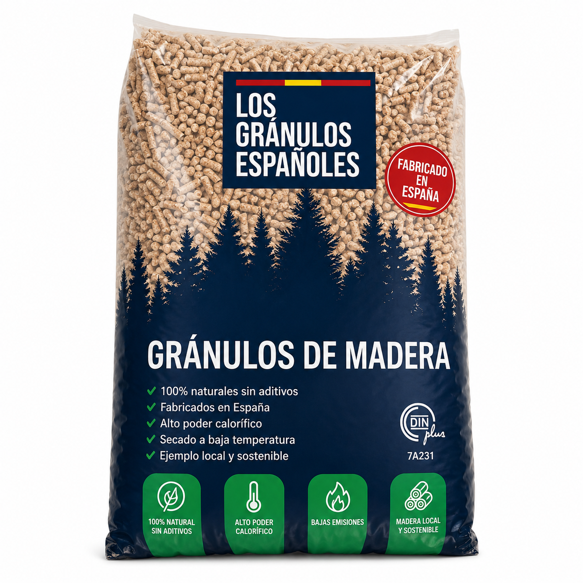 Pellets Españoles – Palé 70 sacos (1.050 kg)