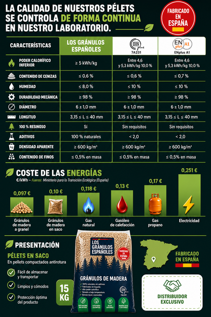 Pellets Españoles – Palé 70 sacos (1.050 kg)
